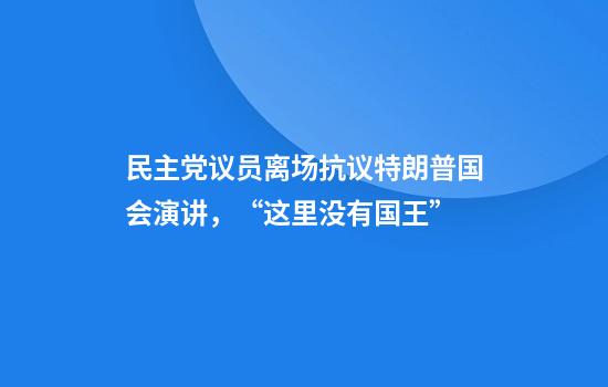 民主党议员离场抗议特朗普国会演讲，“这里没有国王”
