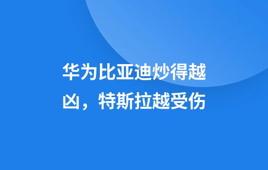 华为比亚迪炒得越凶，特斯拉越受伤