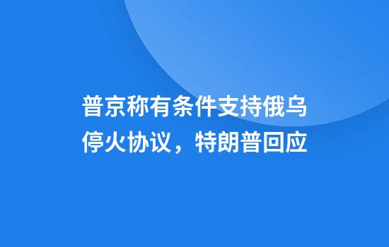 普京称有条件支持俄乌停火协议，特朗普回应