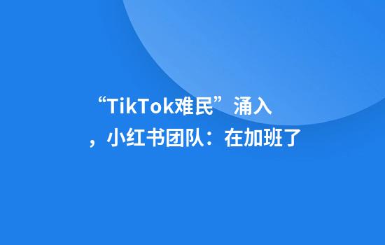 “TikTok难民”涌入，小红书团队：在加班了