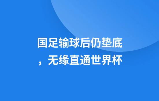 国足输球后仍垫底，无缘直通世界杯