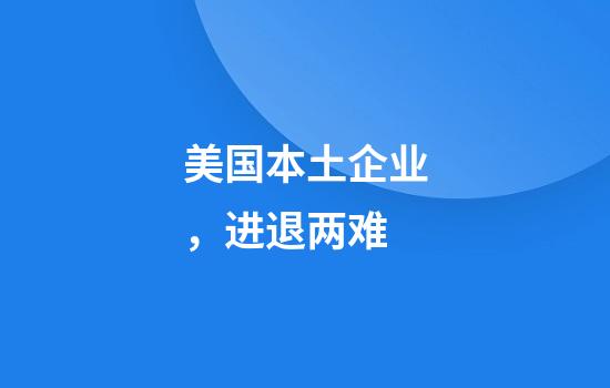 美国本土企业，进退两难