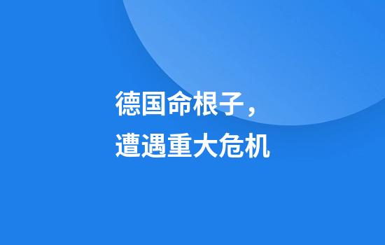德国命根子，遭遇重大危机