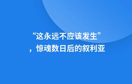 “这永远不应该发生”，惊魂数日后的叙利亚