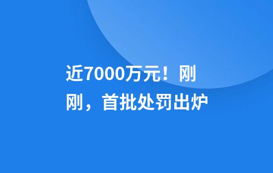 近7000万元！刚刚，首批处罚出炉