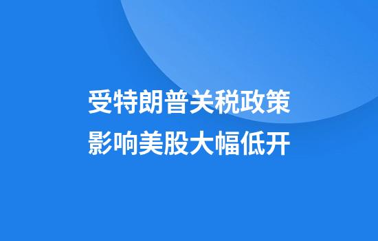 受特朗普关税政策影响美股大幅低开