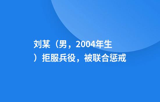 刘某（男，2004年生）拒服兵役，被联合惩戒