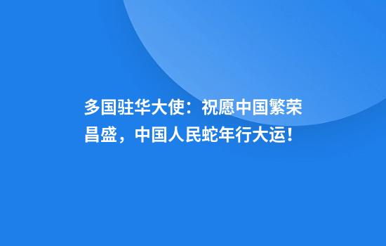 多国驻华大使：祝愿中国繁荣昌盛，中国人民蛇年行大运！