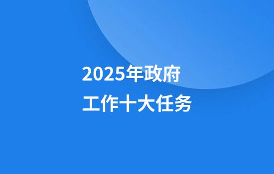 2025年政府工作十大任务