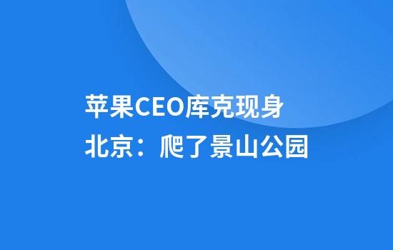 苹果CEO库克现身北京：爬了景山公园