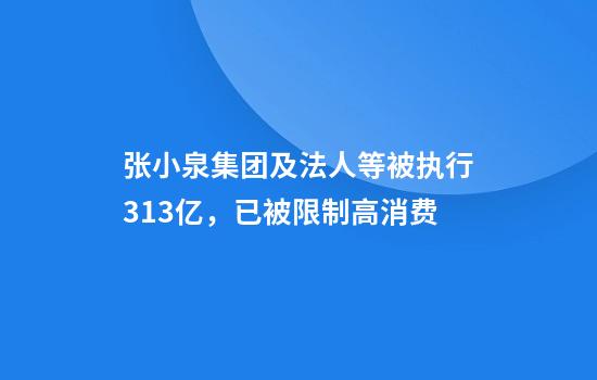 张小泉集团及法人等被执行31.3亿，已被限制高消费