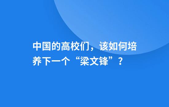 中国的高校们,该如何培养下一个“梁文锋”?