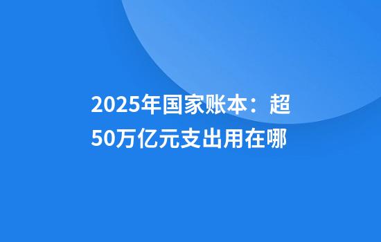 2025年国家账本：超50万亿元支出用在哪