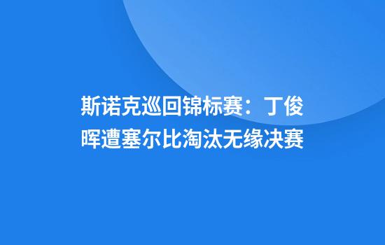 斯诺克巡回锦标赛：丁俊晖遭塞尔比淘汰无缘决赛