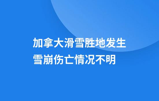 加拿大滑雪胜地发生雪崩伤亡情况不明
