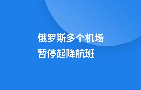 俄罗斯多个机场暂停起降航班