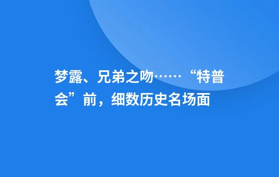 梦露、兄弟之吻……“特普会”前，细数历史名场面