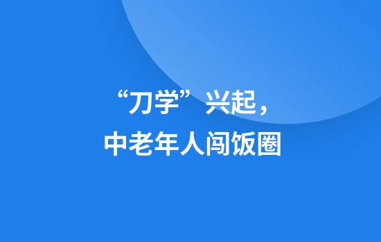 “刀学”兴起，中老年人闯饭圈