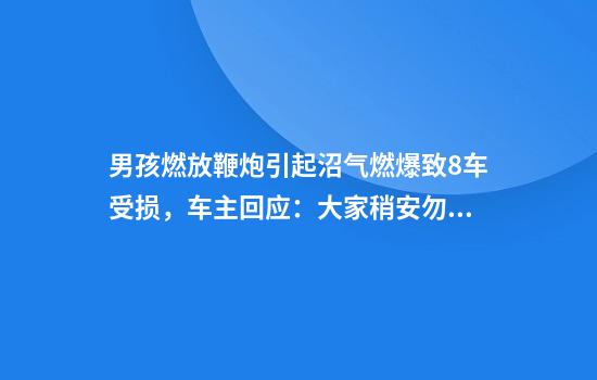 男孩燃放鞭炮引起沼气燃爆致8车受损，车主回应：大家稍安勿躁，生活还得继续