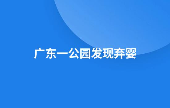 广东一公园发现弃婴