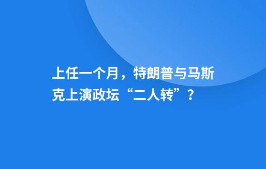 上任一个月，特朗普与马斯克上演政坛“二人转”？