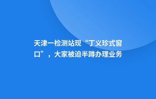天津一检测站现“丁义珍式窗口”，大家被迫半蹲办理业务