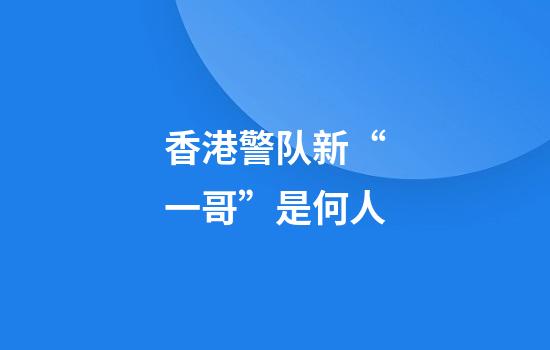 香港警队新“一哥”是何人