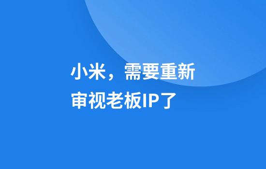 小米，需要重新审视老板IP了