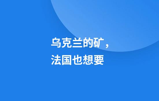 乌克兰的矿，法国也想要