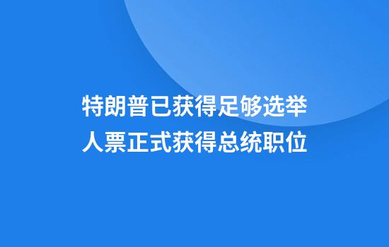 特朗普已获得足够选举人票正式获得总统职位