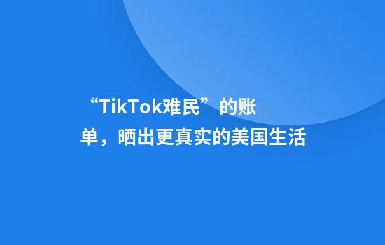 “TikTok难民”的账单，晒出更真实的美国生活
