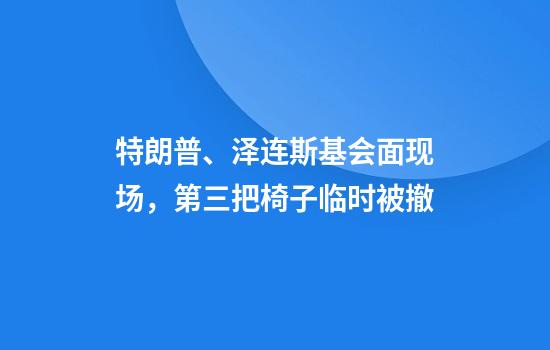 特朗普、泽连斯基会面现场，第三把椅子临时被撤