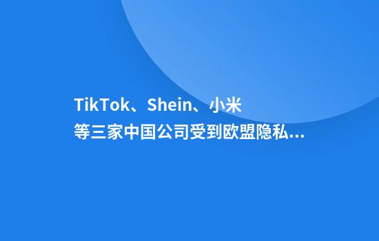 TikTok、Shein、小米等三家中国公司受到欧盟隐私投诉