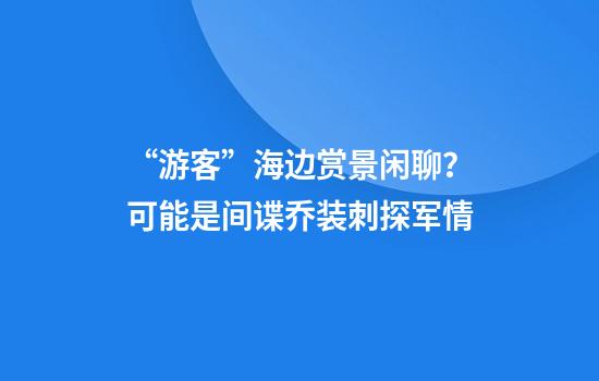 “游客”海边赏景闲聊？可能是间谍乔装刺探军情