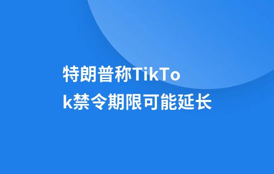 特朗普称TikTok禁令期限可能延长