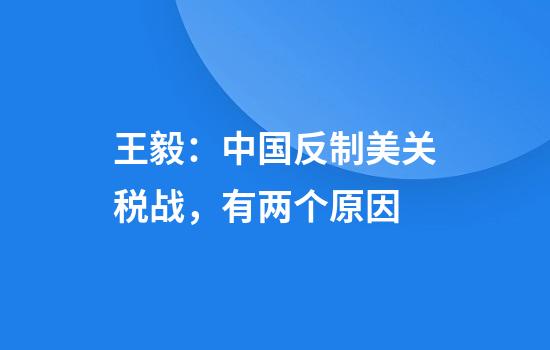 王毅：中国反制美关税战，有两个原因