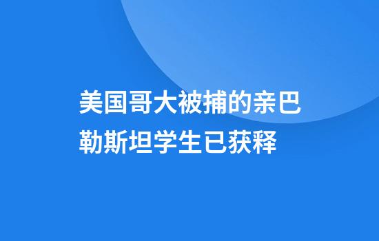 美国哥大被捕的亲巴勒斯坦学生已获释