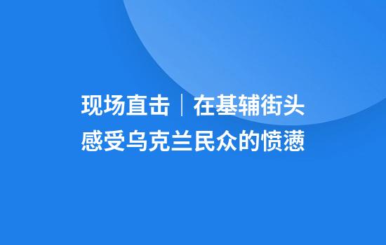 现场直击｜在基辅街头感受乌克兰民众的愤懑