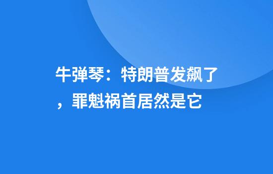 牛弹琴：特朗普发飙了，罪魁祸首居然是它