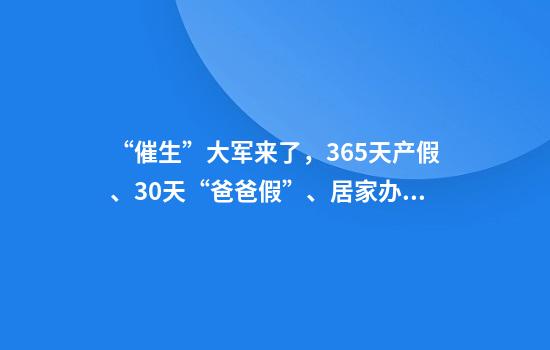 “催生”大军来了，365天产假、30天“爸爸假”、居家办公……2025年，迎来生育的春天？