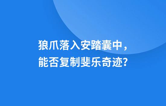 狼爪落入安踏囊中，能否复制斐乐奇迹？