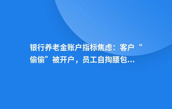 银行养老金账户指标焦虑：客户“偷偷”被开户，员工自掏腰包买指标