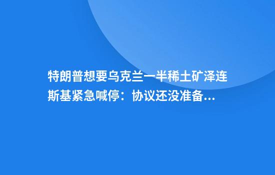 特朗普想要乌克兰一半稀土矿泽连斯基紧急喊停：协议还没准备好