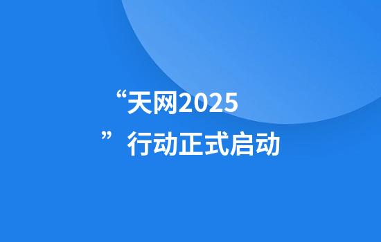 “天网2025”行动正式启动