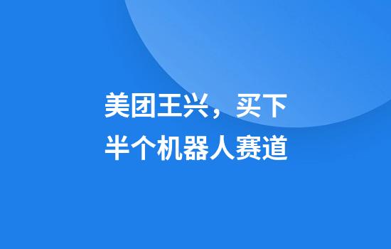 美团王兴，买下半个机器人赛道