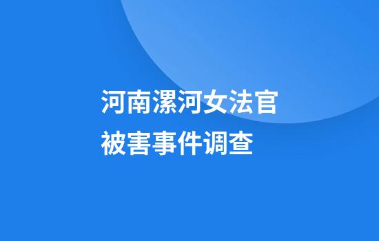 河南漯河女法官被害事件调查