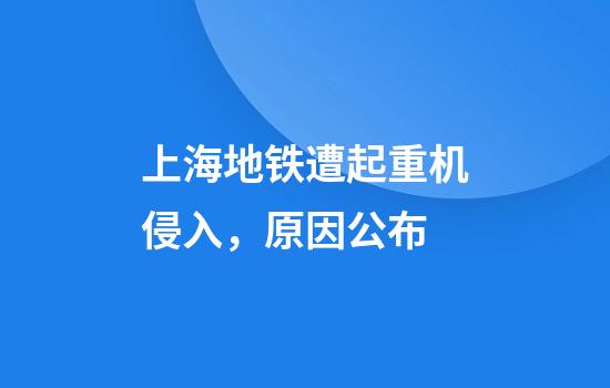 上海地铁遭起重机侵入，原因公布