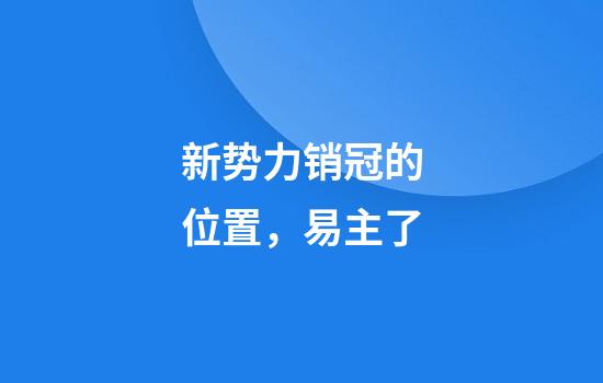 新势力销冠的位置，易主了