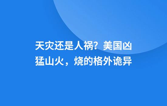 天灾还是人祸？美国凶猛山火，烧的格外诡异