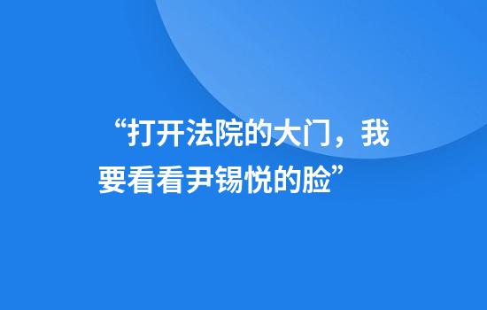 “打开法院的大门，我要看看尹锡悦的脸”